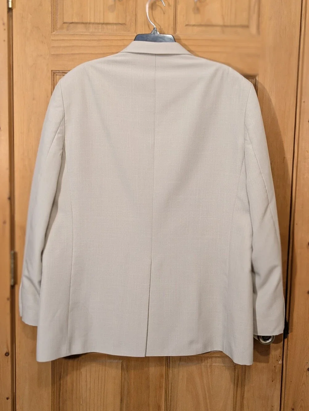 Saddlebred Blazer Men's 46R Beige Cream Polyester 2 Button Sport Coat Jacket